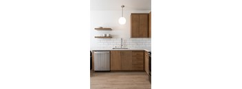 Studio Kitchen with Quartz Counters at Connect, San Luis Obispo, CA