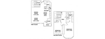 D1 - 2 Bedroom Townhome