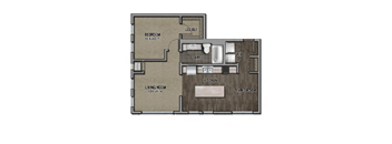 the    floor plan of a studio apartment