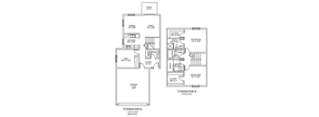 the floor plan of townhomes b and c