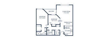 a floor plan of a house with a bedroom and a living room