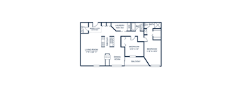 a floor plan of a home with bedrooms and a living room