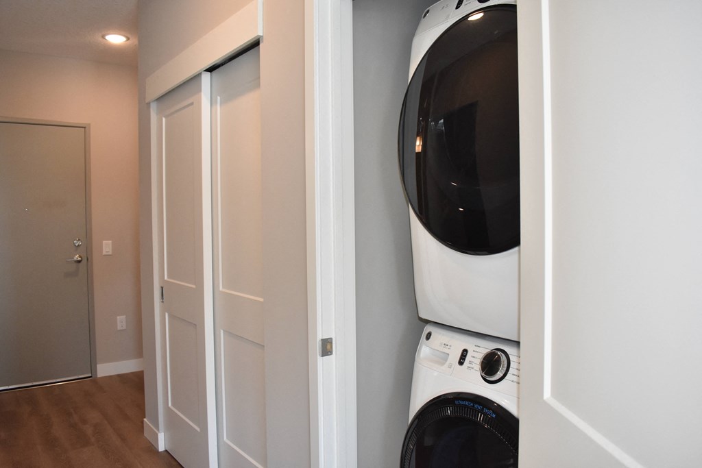 Full-size washers and dryers in all apartments.