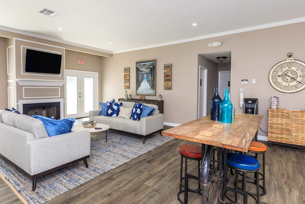 Living room and dining at Sawgrass Apartments, Charleston, South Carolina