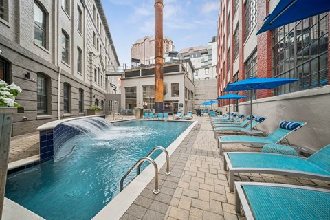 Pool With Lounge Chairs at The Locks, Virginia, 23219