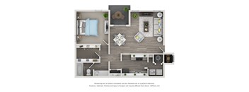 Willow Floor Plan at Edgemont Apartments, PRG Real Estate, Greenville, SC