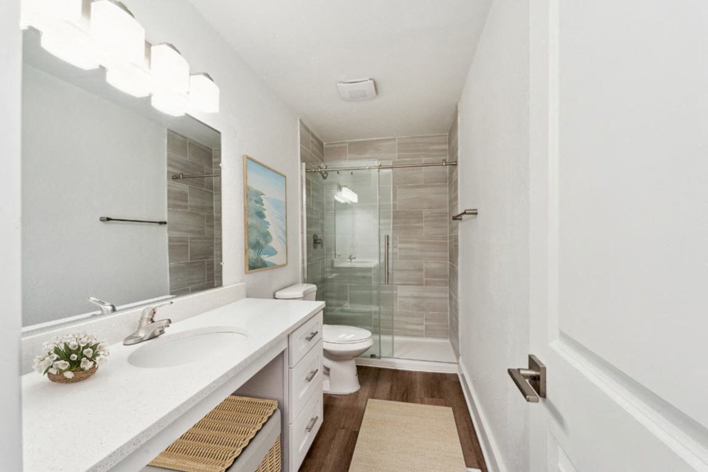 Bathroom at The Courtyards of Chanticleer Apartments, Virginia Beach 23451