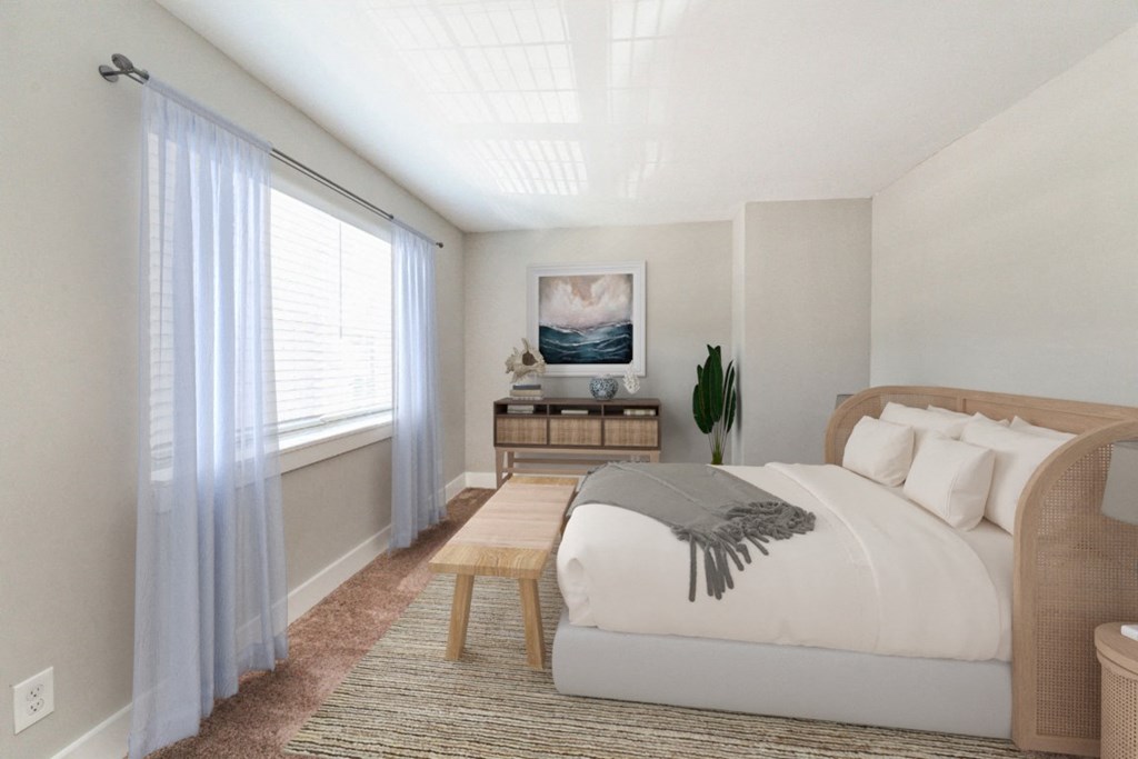 Bedroom at The Courtyards of Chanticleer Apartments, Virginia Beach, Virginia