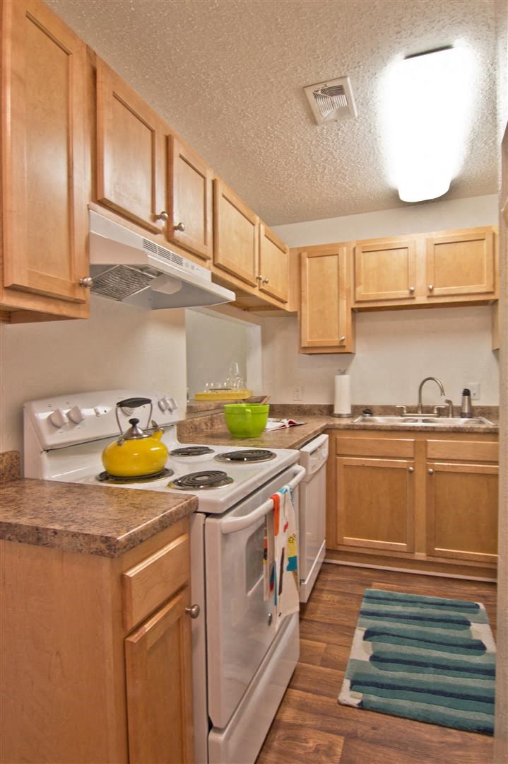 Kitchen at Lakecrest Apartments, PRG Real Estate Management, Greenville, SC