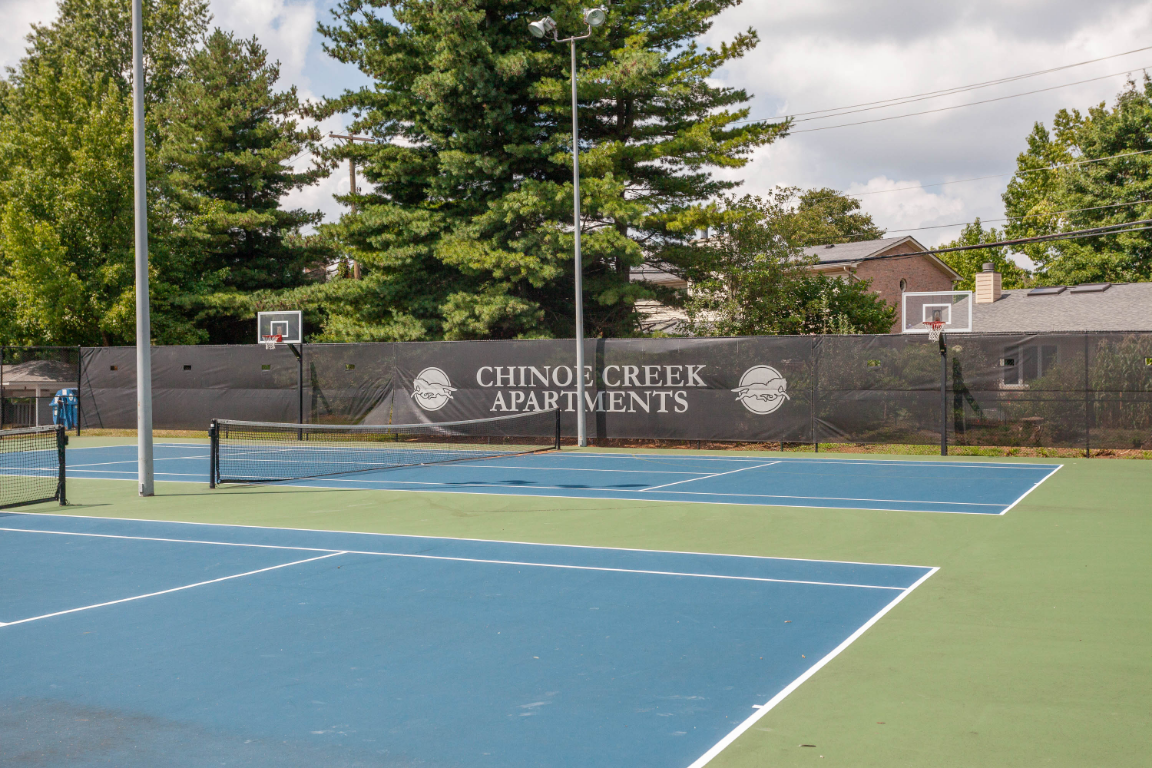 World-Class Tennis Court at Chinoe Creek Apartments, PRG Real Estate, Lexington, Kentucky