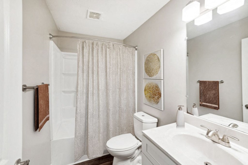 Bathroom at Lakecrest Apartments, PRG Real Estate Management, Greenville, SC, 29615