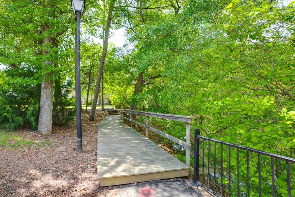 Walking Path at Lakecrest Apartments, PRG Real Estate Management, Greenville