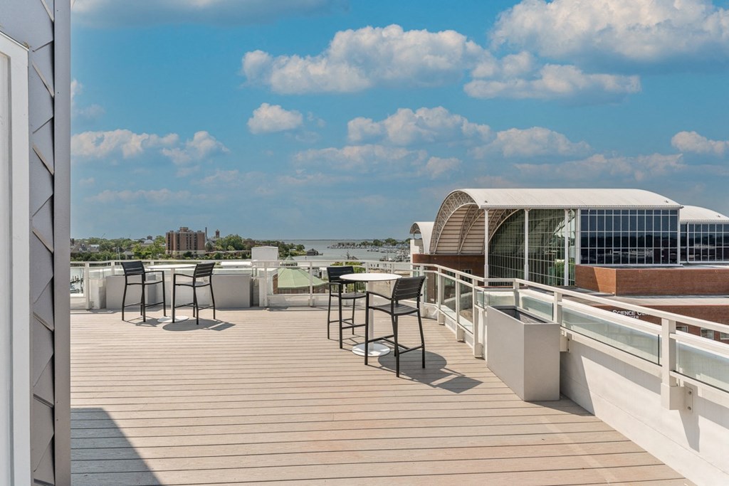 a view of the roof deck at The Constellation Apartments, PRG Real Estate, Hampton, Virginia