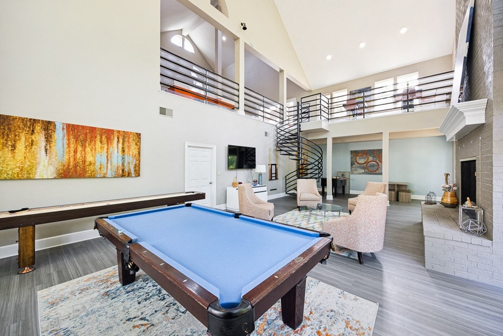 the preserve at ballantyne commons pool room at River Oak Apartments, Kentucky, 40206