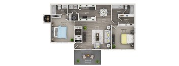 Palmetto Floor Plan at Edgemont Apartments, PRG Real Estate, Greenville, South Carolina