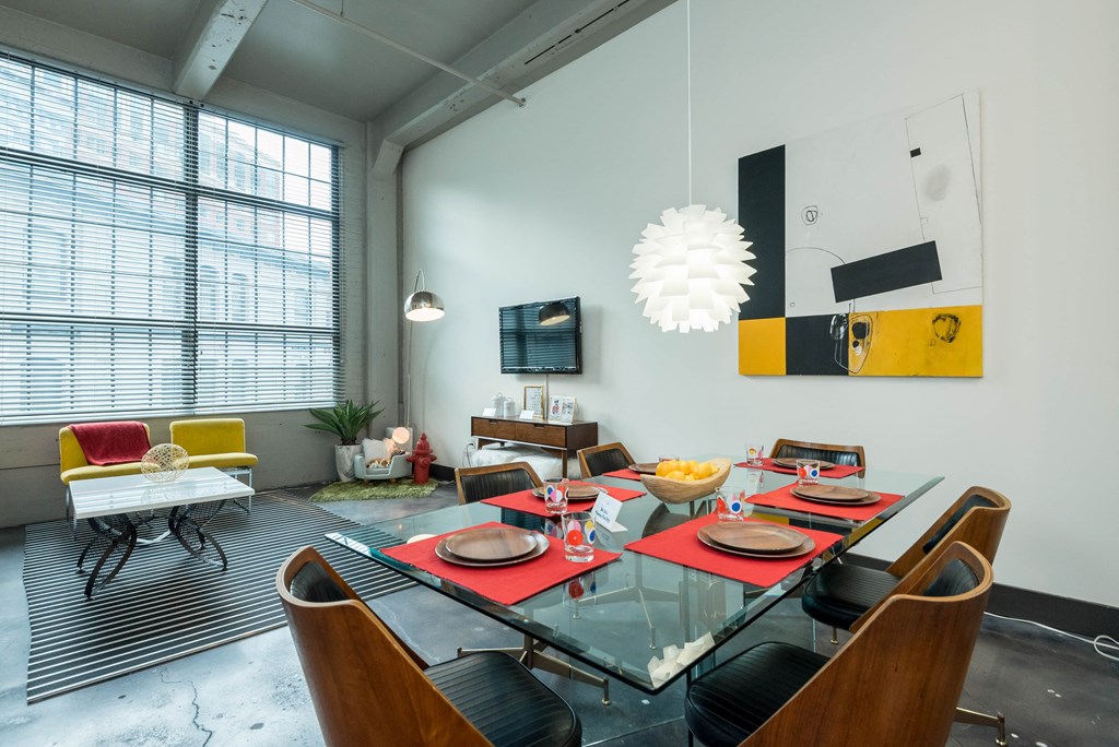 Sophisticated dining area at The Locks Apartments, Richmond, VA