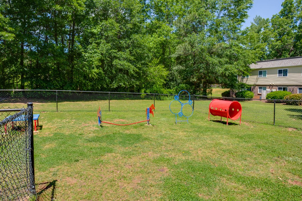 Dog Park With Agility Equipment at Lakecrest Apartments, PRG Real Estate Management, Greenville, SC