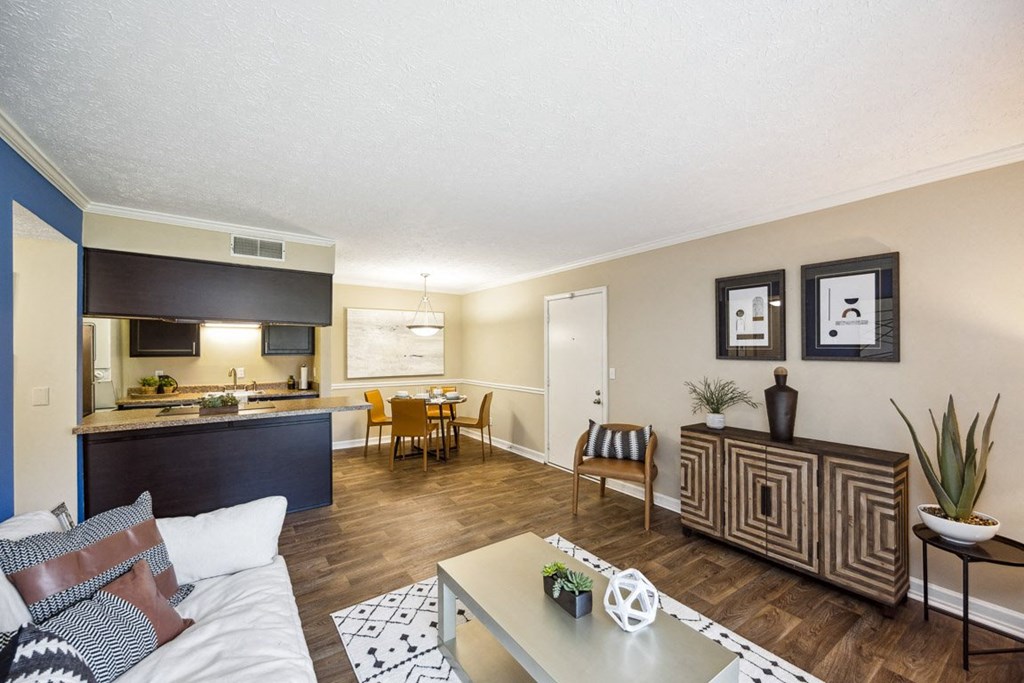 Living Room With Kitchen at The Grove at Lyndon, Kentucky, 40222