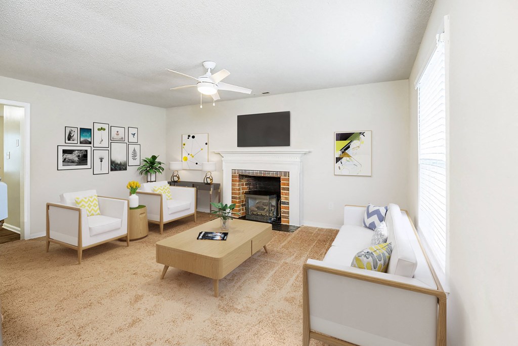 Clubroom With Smart Tv And Fireplace at Hyde Park Townhomes, PRG Real Estate Management, Chester