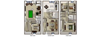 The Colonial floor plans at Hyde Park Townhomes, PRG Real Estate Management, Chester, VA