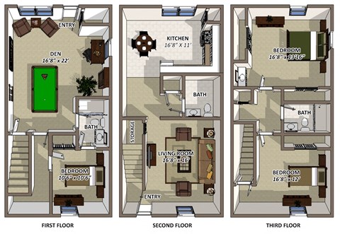 The Hamilton 3Bed 2.5Bath at Hyde Park Townhomes, PRG Real Estate Management, Chester, Virginia
