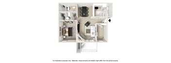 The Georgiana Floor Plan at Chinoe Creek Apartments, PRG Real Estate Management, Lexington, KY