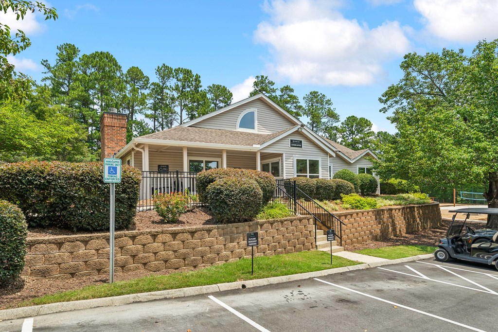 A house with a parking lot in front of it.at Chapel View, Chapel Hill, 27516