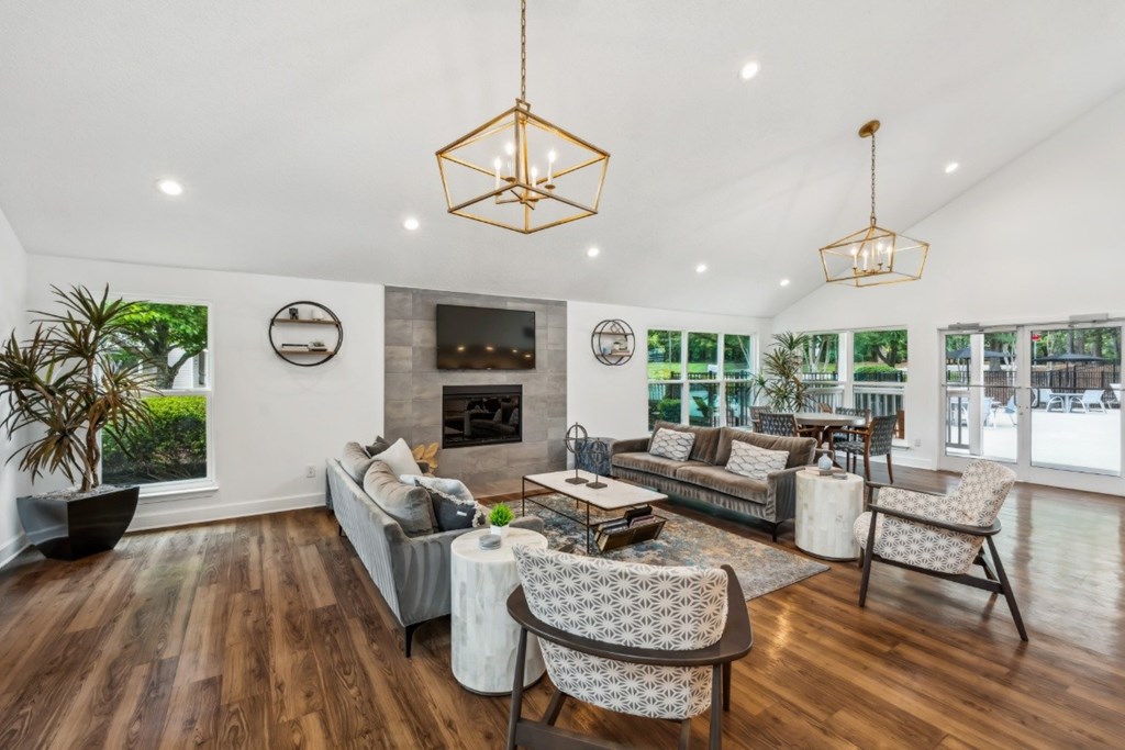Clubroom With Fireplace at Chapel View, Chapel Hill, 27516