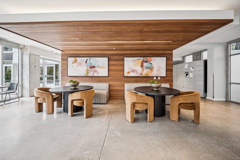 Seating Area inside Locks Tower lobby lounge in Richmond, Virginia