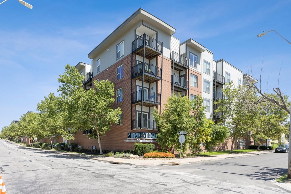View of the Building from the Street at 45 Madison Apartments, Missouri, 64111