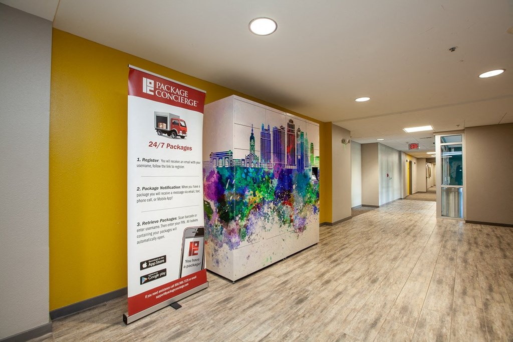 Poster in a Hallway at 45 Madison Apartments, Kansas City, Missouri, 64111