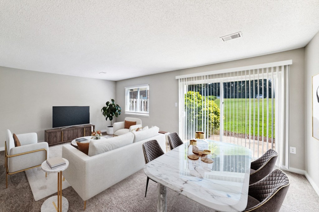 Living Room with Large Windows at Lakecrest Apartments, PRG Real Estate Management, Greenville, SC