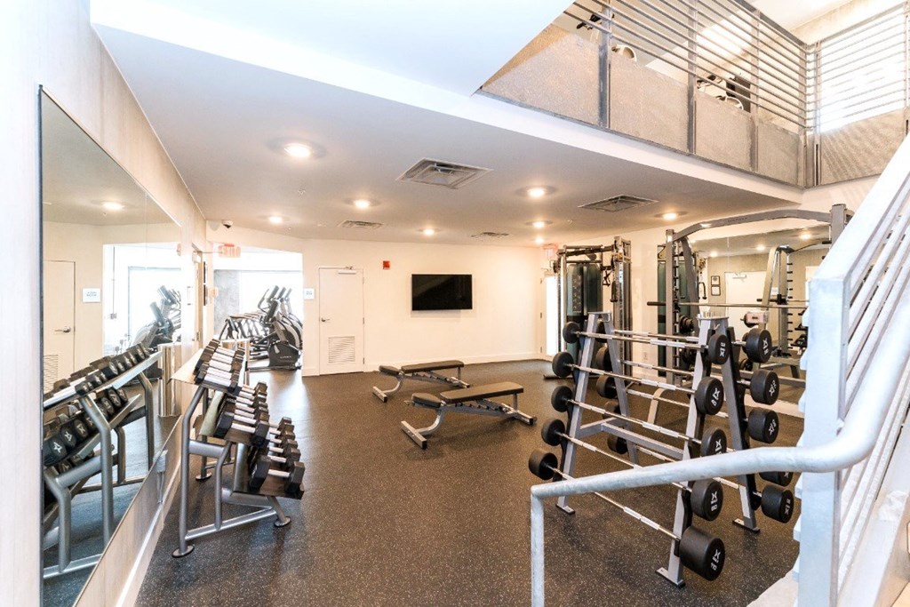 Fitness Center With Updated Equipment at South Falls Tower, Richmond, Virginia