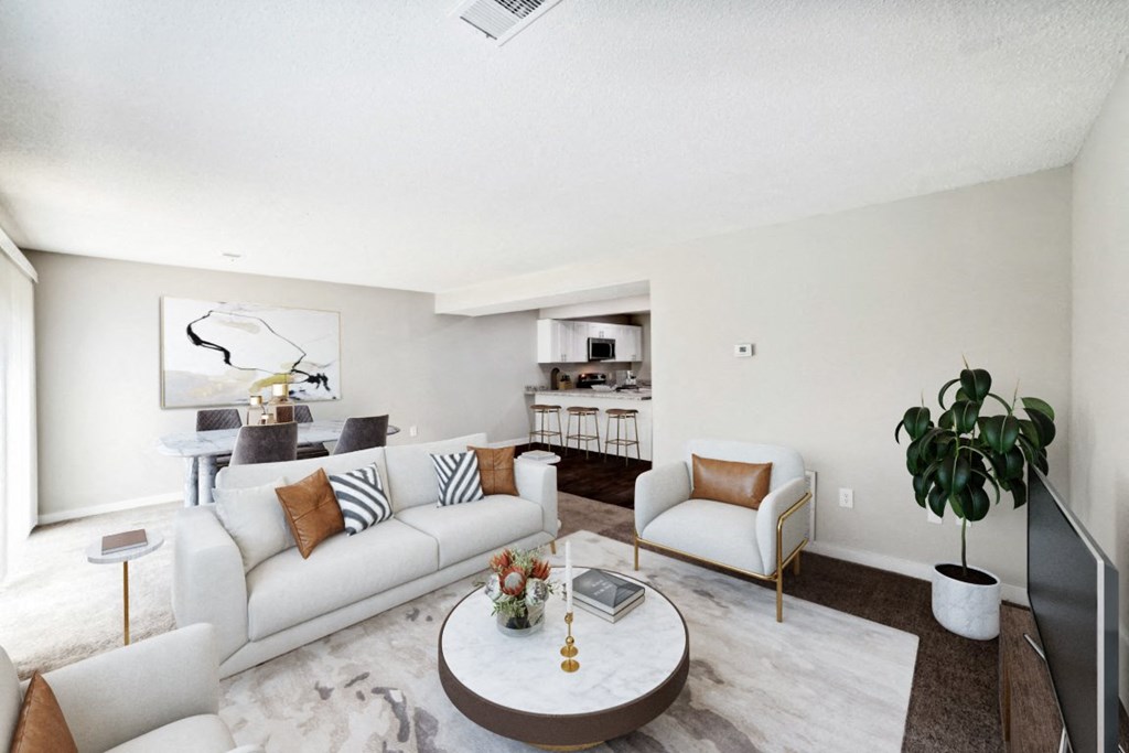 Spacious Living Room at Lakecrest Apartments, PRG Real Estate Management, Greenville, SC