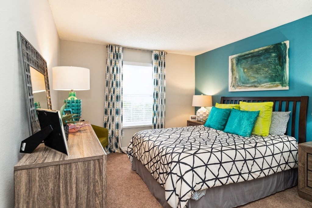 our apartments offer a spacious bedroom with a king sized bed