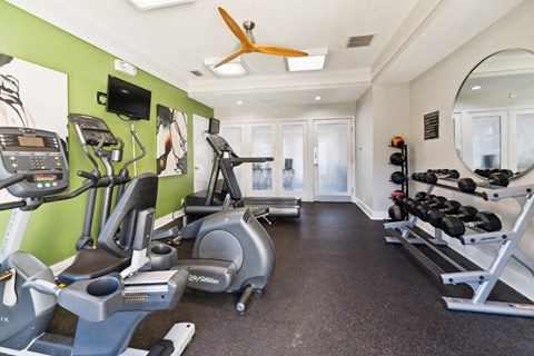 the gym at the preserve at polk apartments at Ashton Creek, Chester, VA, 23831