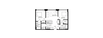 B1 Floor Plan at The Locks Apartments, Richmond, Virginia