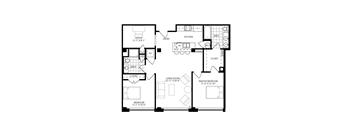 B3 Floor Plan at The Locks Apartments, Richmond, Virginia