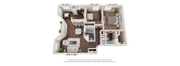 Cayman floor plan at The Villages Apartment of Banyan Grove Apartments in Boynton Beach FL