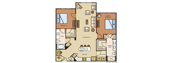 2 bed 2 bath Birch Floor Plan at The Loree, Jacksonville, FL, 32256