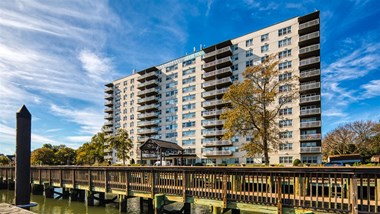 Building exterior with River at The Lafayette, Norfolk, VA