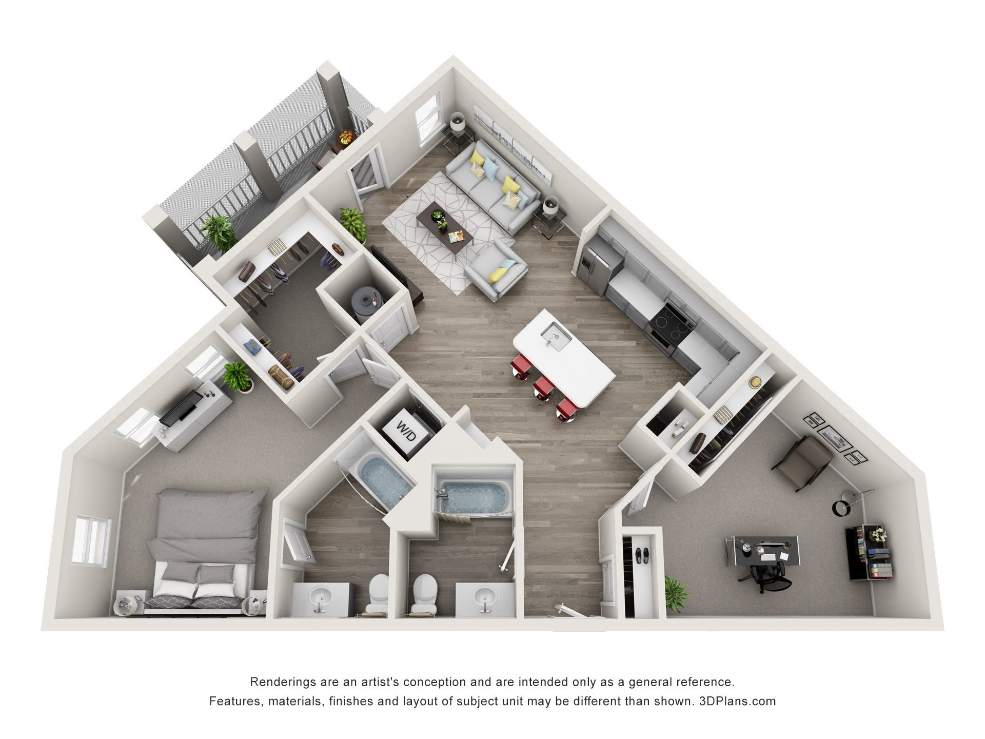 The Gable Floor Plan at Proximity Apartments, Charleston