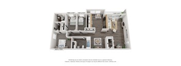 C1 Floor Plan at Rivers Landing Apartments, PRG Real Estate, Hampton, VA, 23666