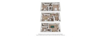 The Hamilton Floor Plan at Hyde Park Townhomes, PRG Real Estate Management, Chester, VA, 23831