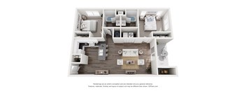 The Crest| 2 Bedroom 2 Bathroom Floor Plan