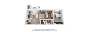 The Sands | 1 Bedroom 1 Bathroom Floor Plan at Lakecrest Apartments, PRG Real Estate Management, Greenville, SC, 29615