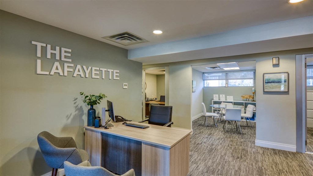 Welcoming Leasing office at The Lafayette, Norfolk, 23508