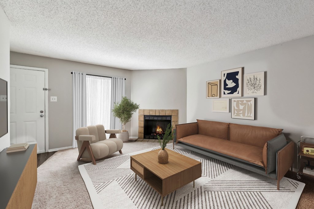 Fireplace Living Area at Chapel View, Chapel Hill