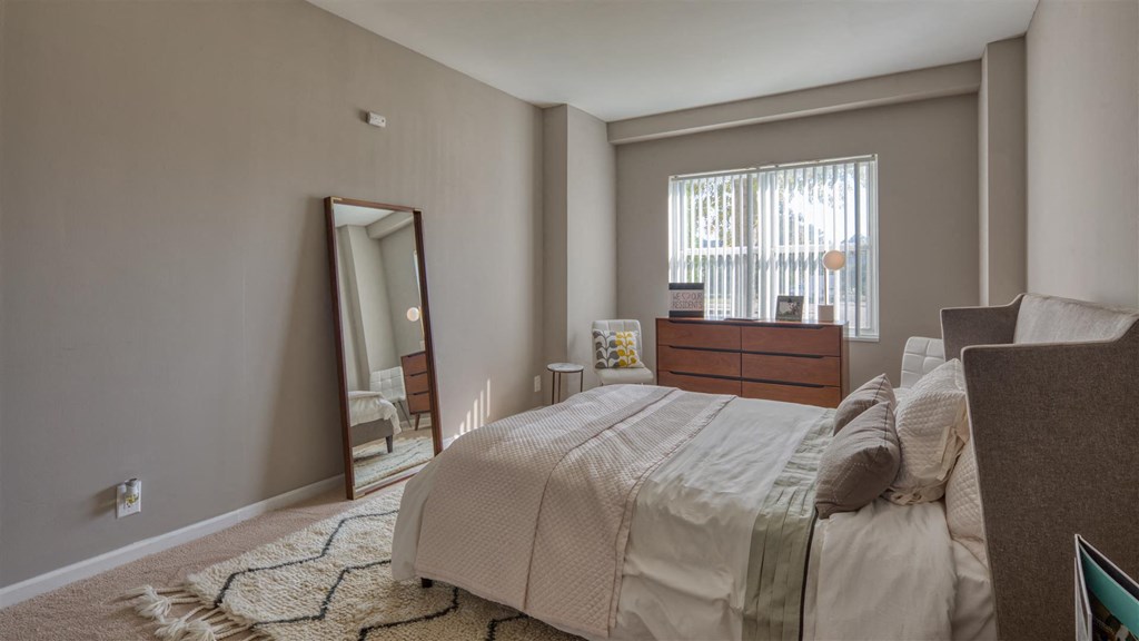 Bedroom with Neutral Decor at The Lafayette, Virginia, 23508