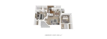 Morgan Promenade Floorplan 2BR 2BA 800sqft  at Palm Crossing, Florida, 34787